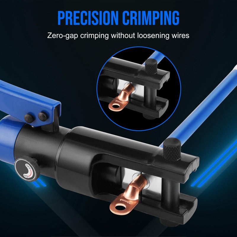 Lichamp أداة ضغط كابل هيدروليكية LICHAMP، أداة ضغط كابل بطارية 6 AWG إلى 4/0 AWG مجموعة أدوات ضغط طرف السلك، 1202BL - Image 3